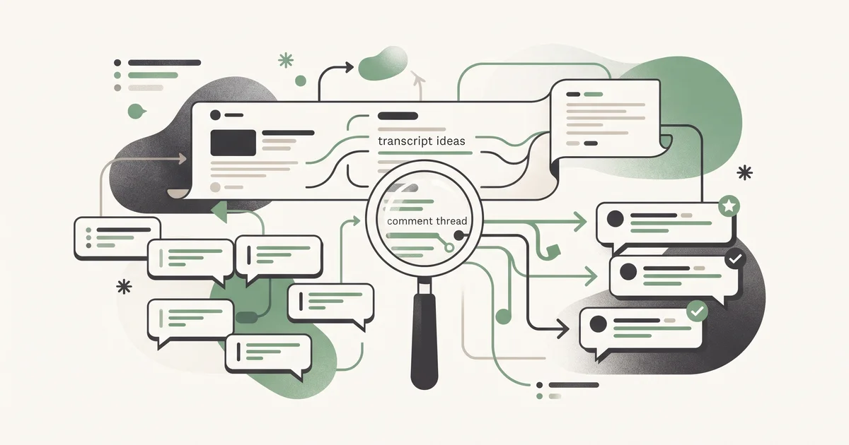 Editorial illustration for How to Use a YouTube Transcript to Find Comments That Deserve a Manual Reply